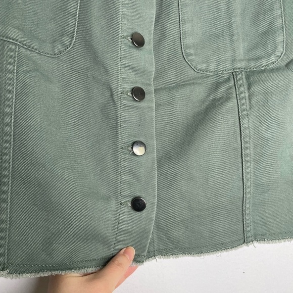 SIMONS olive green buttons front mini skirt - Picture 3 of 6
